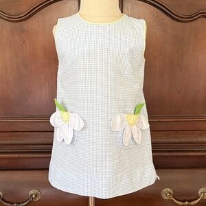 ZUCCINI Kids Seersucker Dress Daisy Pocket Applique Size 3T